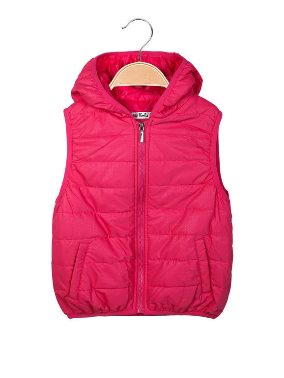 Smile Yes Gilet imbottito da bambina con cappuccio Smanicato bambina Fucsia taglia 10