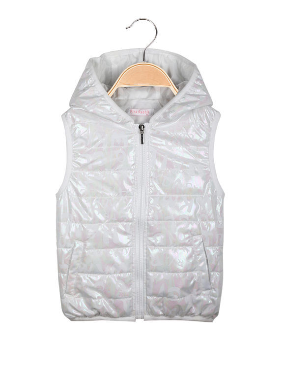 Pink Rabbit Gilet imbottito da bambina con cappuccio Smanicato bambina Bianco taglia 10