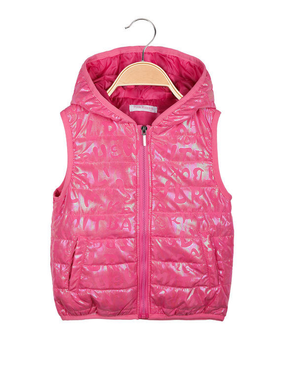 Pink Rabbit Gilet imbottito da bambina con cappuccio Smanicato bambina Fucsia taglia 04