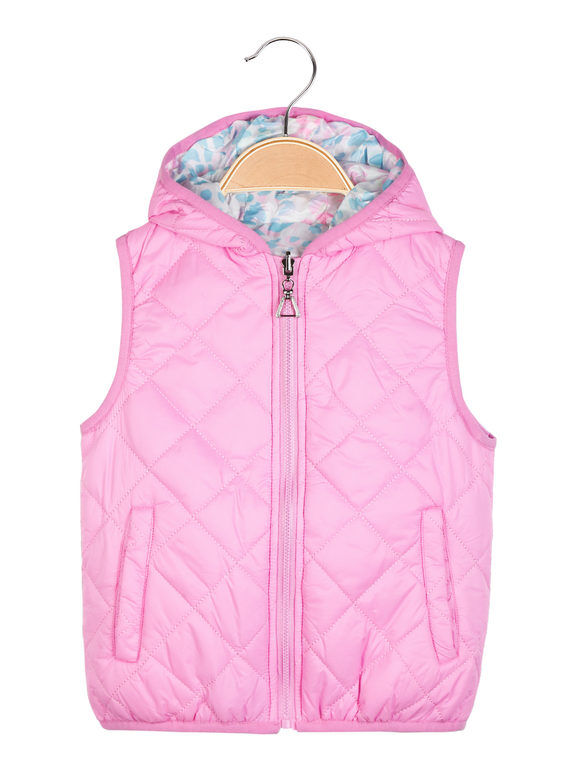 Sweet Gilet imbottito da bambina reversibile Smanicato bambina Fucsia taglia 04