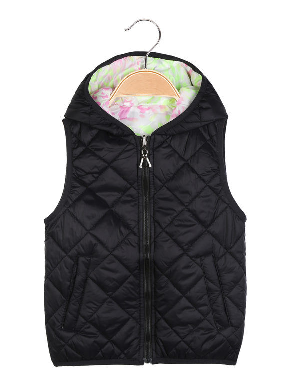 Sweet Gilet imbottito da bambina reversibile Smanicato bambina Nero taglia 04