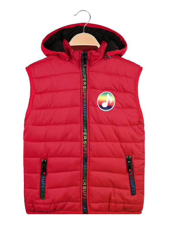 Yi Boy Gilet imbottito da bambino con cappuccio Smanicato bambino Rosso taglia 03/04