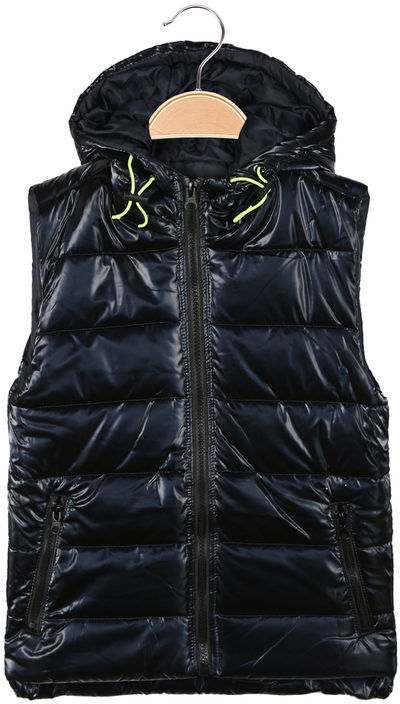 Mr Jek Gilet imbottito da bambino con cappuccio Smanicato bambino Blu taglia 08