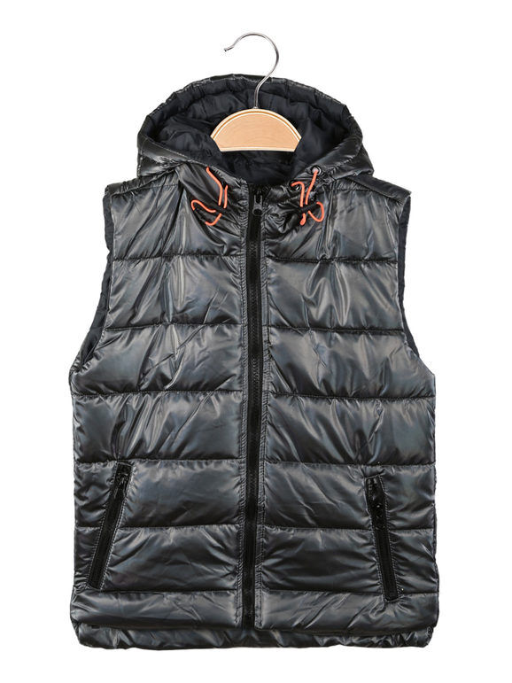 Mr Jek Gilet imbottito da bambino con cappuccio Smanicato bambino Grigio taglia 06