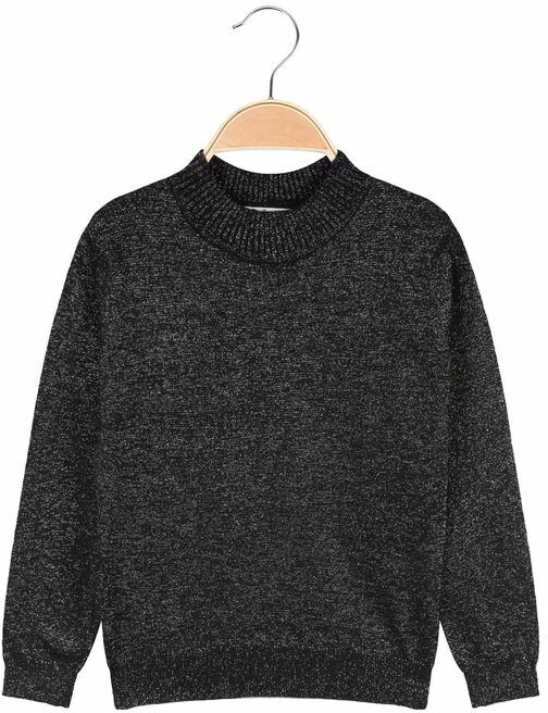 Smile Yes Maglia lupetto da bambina in lurex Pullover bambina Nero taglia 04