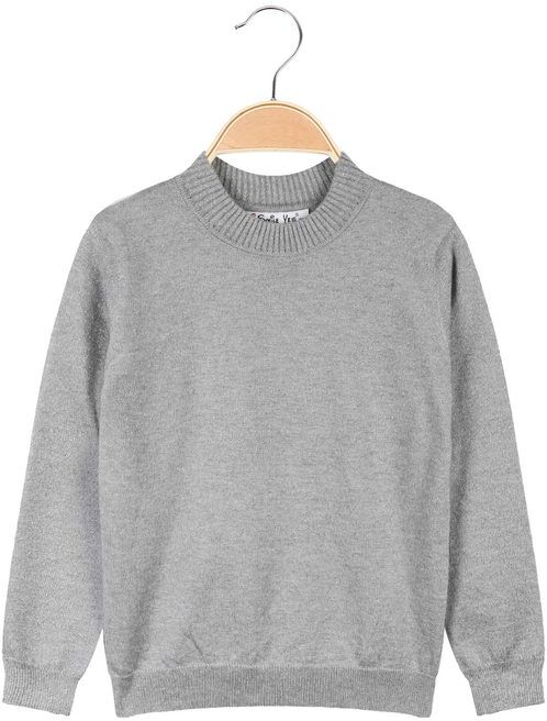 Smile Yes Maglia lupetto da bambina in lurex Pullover bambina Grigio taglia 08