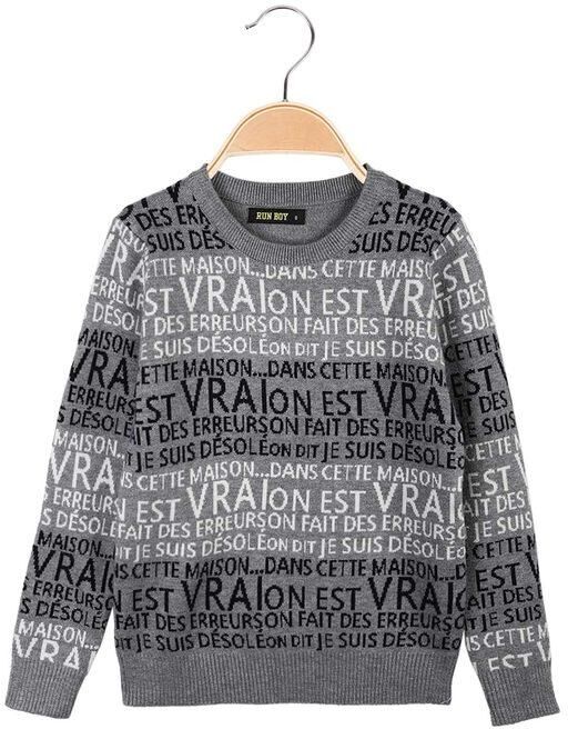 Run Boy Maglione girocollo da bambino con stampe Pullover bambino Grigio taglia 04