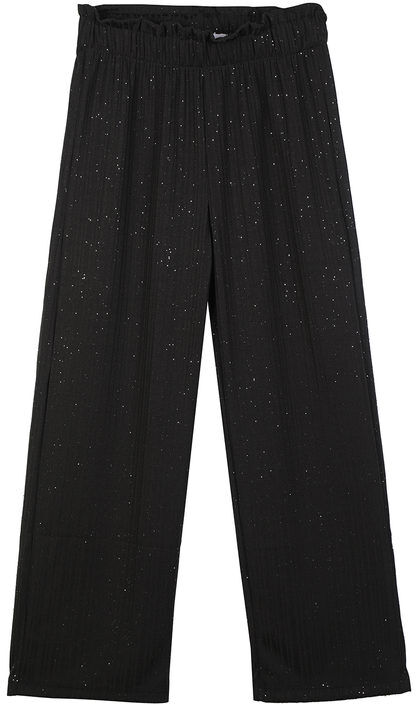 Luisa Chic Pantaloni a coste da bambina con brillantini Pantaloni Casual bambina Nero taglia 12