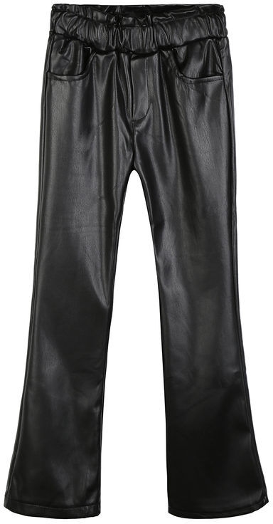 J Y Pantaloni da bambina in ecopelle a zampa Pantaloni Casual bambina Nero taglia 04