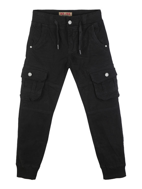 Mr Jek Pantaloni da ragazzo con tasconi Pantaloni Casual bambino Nero taglia 10