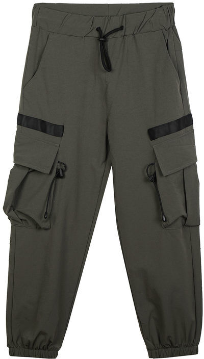 Small Gang Pantaloni impermeabili da ragazzo con tasconi e polsini Pantaloni Casual bambino Verde taglia 08