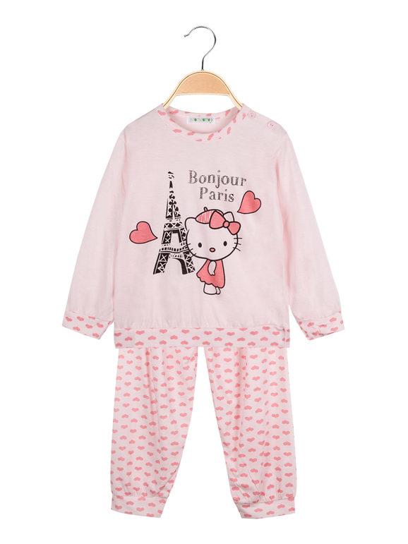 Buonanotte Pigiama bimba con cuori in cotone Pigiami bambina Rosa taglia 01