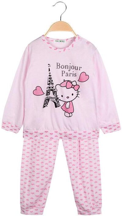 Buonanotte Pigiama bimba con cuori in cotone Pigiami bambina Rosa taglia 01