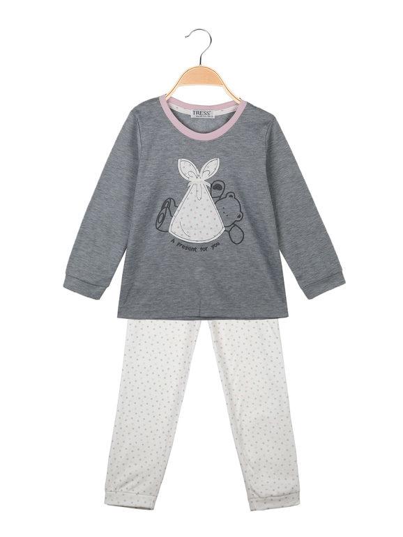 Tress Pigiama bimba in caldo cotone 2 pezzi Pigiami bambina Grigio taglia 01/02