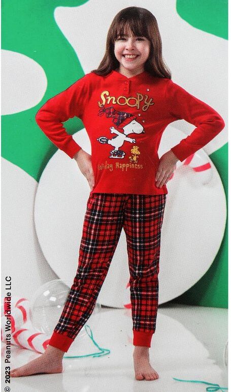 Snoopy Pigiama di Natale da bambina Pigiami bambina Rosso taglia 05/06