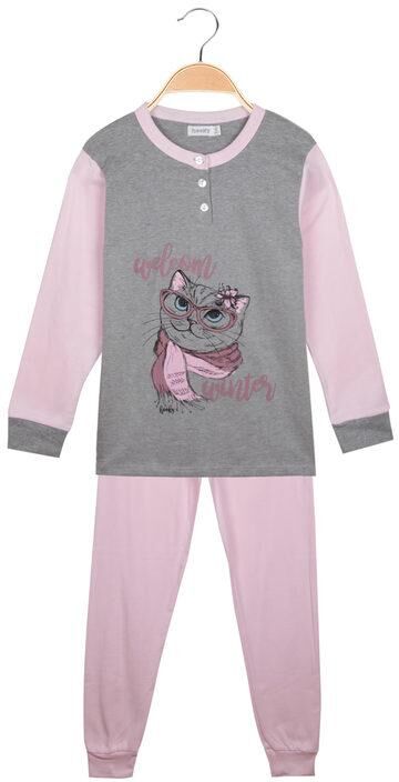 Hooky Pigiama lungo bambina con polsini Pigiami bambina Grigio taglia 16