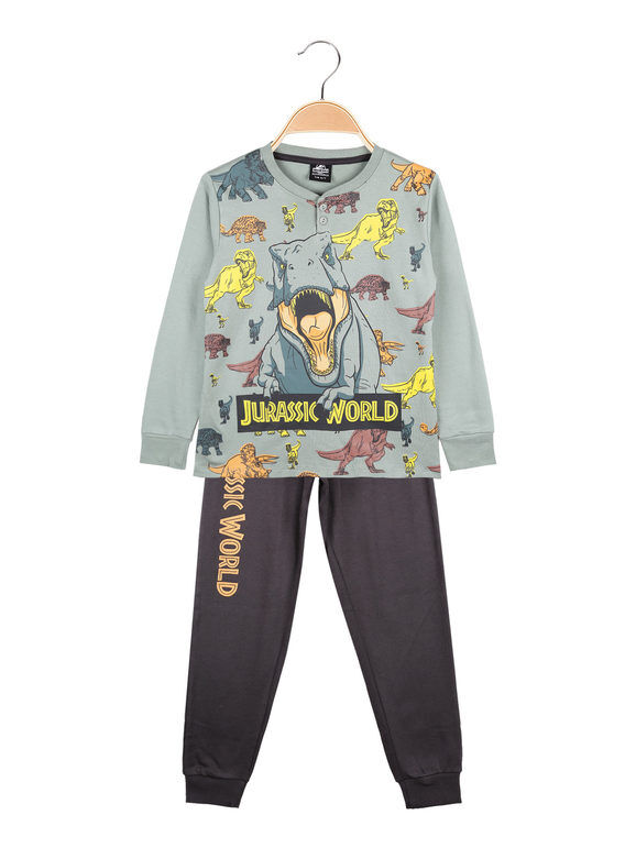 jurassic world Pigiama lungo da bambino in caldo cotone con stampe Pigiami bambino Verde taglia 03/04