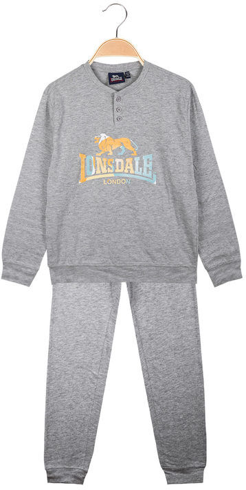 Lonsdale Pigiama lungo da ragazzo con scritta Pigiami bambino Grigio taglia 09/10