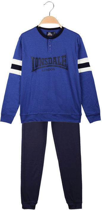 Lonsdale Pigiama lungo da ragazzo con scritta Pigiami bambino Blu taglia 09/10