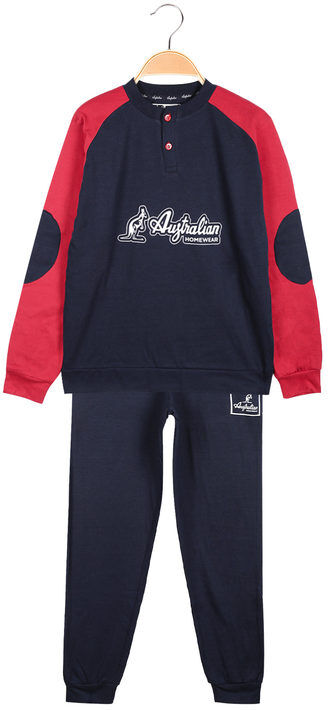 Australian Pigiama lungo da ragazzo in caldo cotone Pigiami bambino Blu taglia 08