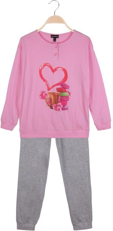 Mix'N Match Pigiama lungo in cotone bambina Pigiami bambina Rosa taglia 05