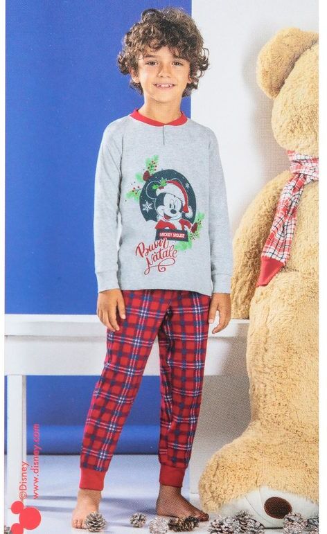 Disney Pigiama natalizio da bambino in caldo cotone Pigiami bambino Grigio taglia 03/04