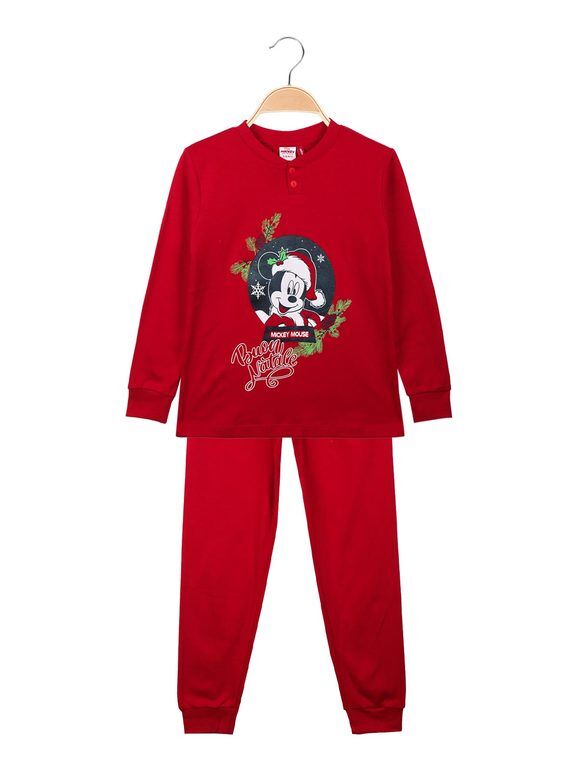 Disney Pigiama natalizio da bambino in caldo cotone Pigiami bambino Rosso taglia 03/04