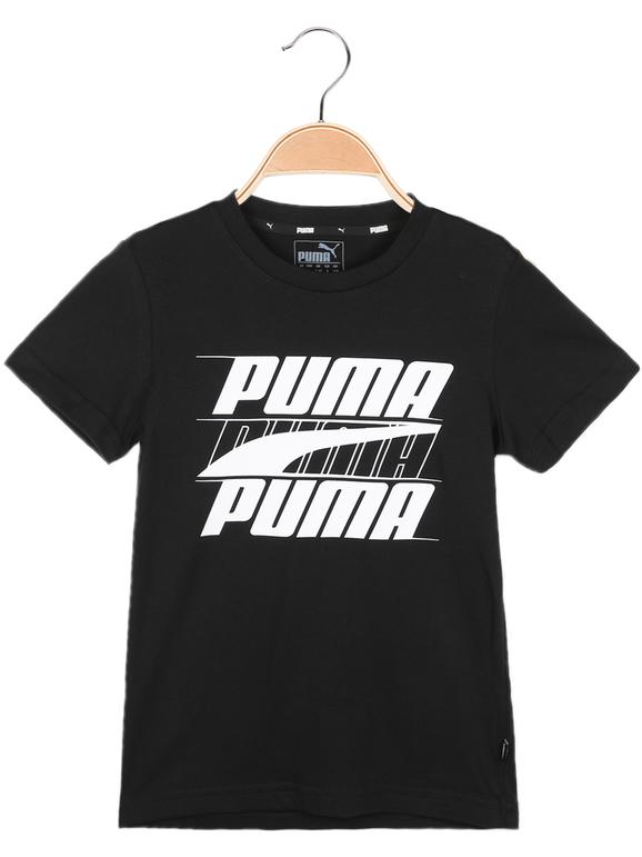 Puma Rebel Bold Tee t-shirt nera con stampa T-Shirt Manica Corta bambino Nero taglia 08