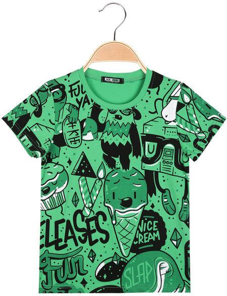 Mr Jek T-shirt da bambino con stampe T-Shirt Manica Corta bambino Verde taglia 07/08