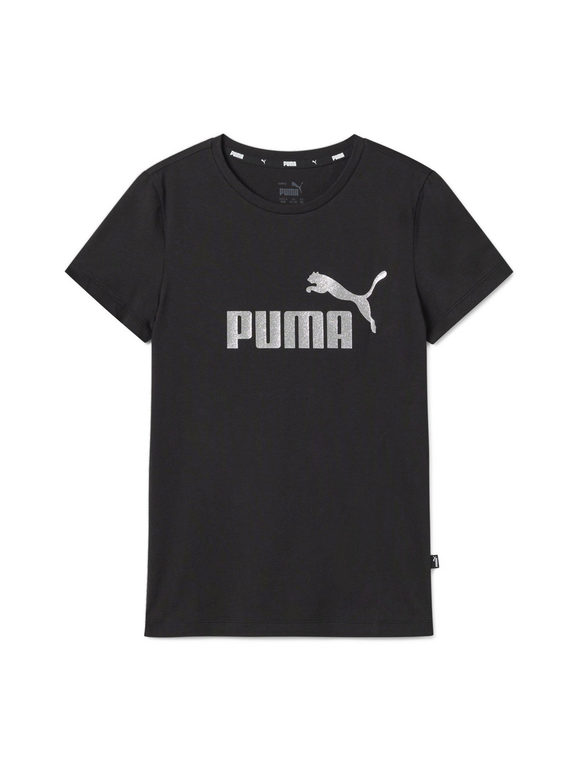 Puma T-shirt da ragazza con logo glitter T-Shirt e Top bambina Nero taglia 09/10