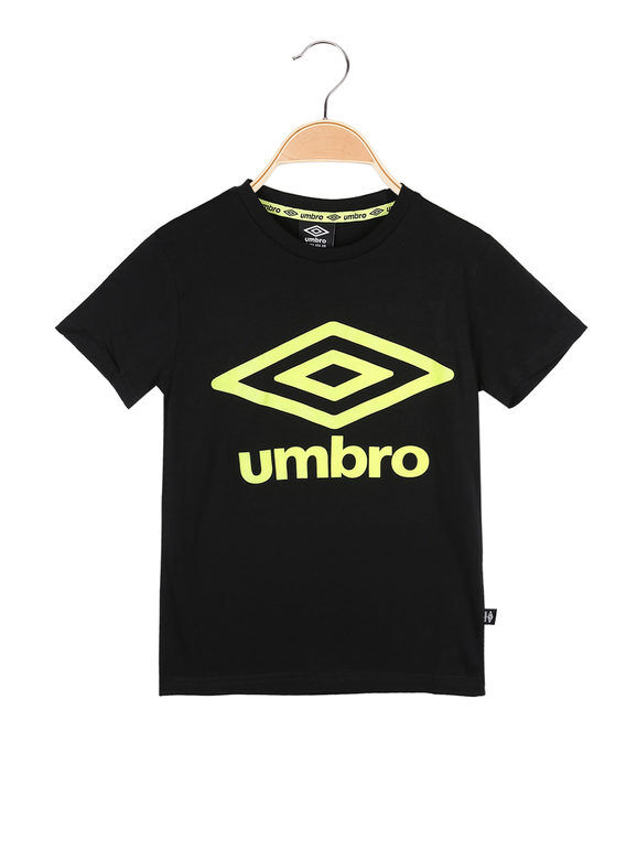 Umbro T-shirt da ragazzi in cotone T-Shirt Manica Corta bambino Nero taglia S