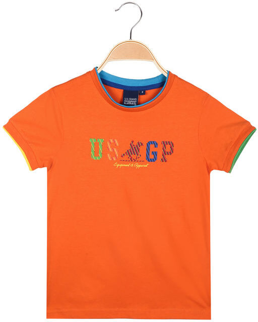 U.S. Grand Polo T-shirt da ragazzo con scritta colorata T-Shirt Manica Corta bambino Arancione taglia 10