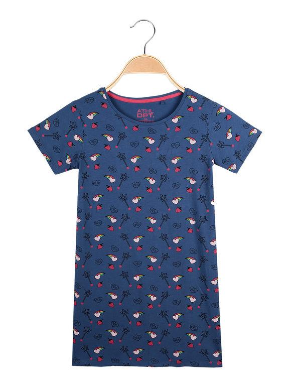 Athl Dpt T-shirt lunga con disegni T-Shirt Manica Corta bambina Blu taglia 04/05