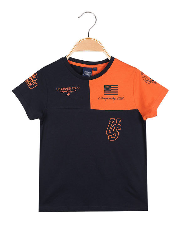 U.S. Grand Polo T-shirt manica corta ragazzo con scritte T-Shirt Manica Corta bambino Arancione taglia 10