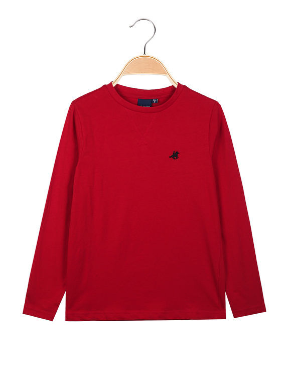 U.S. Grand Polo T-shirt ragazzo girocollo T-Shirt Manica Lunga bambino Rosso taglia XXL