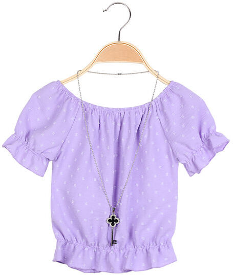 Solada Top corto da bambina con collana Tops bambina Viola taglia 14