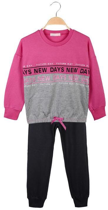 Yes ! Do Kid'S Tuta sportiva bambina 2 pezzi bicolor Completi 3-16 Anni bambina Fucsia taglia 04