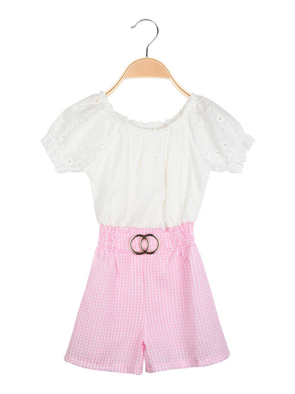 Solada Tutina jumpsuit da bambina a quadretti Vestiti bambina Rosa taglia 12