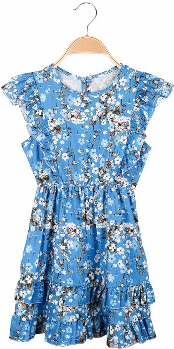 Mec Girl Vestito da bambina con stampa a fiori Vestiti bambina Blu taglia 04