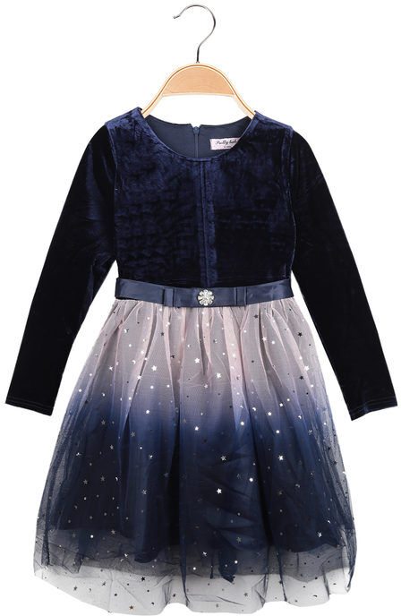 Pretty Baby Vestito elegante da bambina in velluto e tulle Vestiti bambina Blu taglia 14