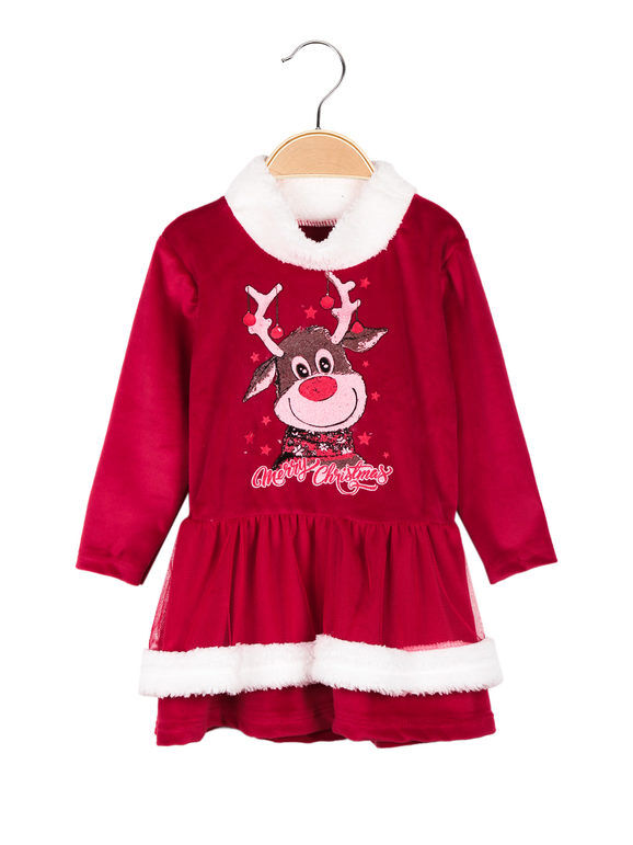 Solada Vestito natalizio da neonata con stampa Vestiti bambina Rosso taglia 12M