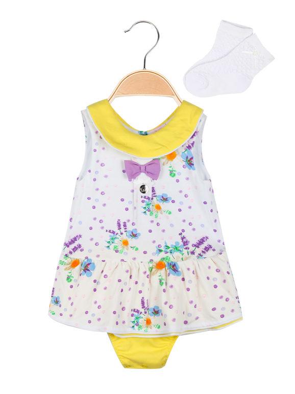 Yes! Do Kid'S Vestito smanicato da neonata con calzini Completi 0-36 M bambina Giallo taglia 18/24