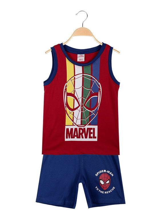 Marvel Completo smanicato bambino in cotone Completi 3-16 Anni bambino Rosso taglia 03