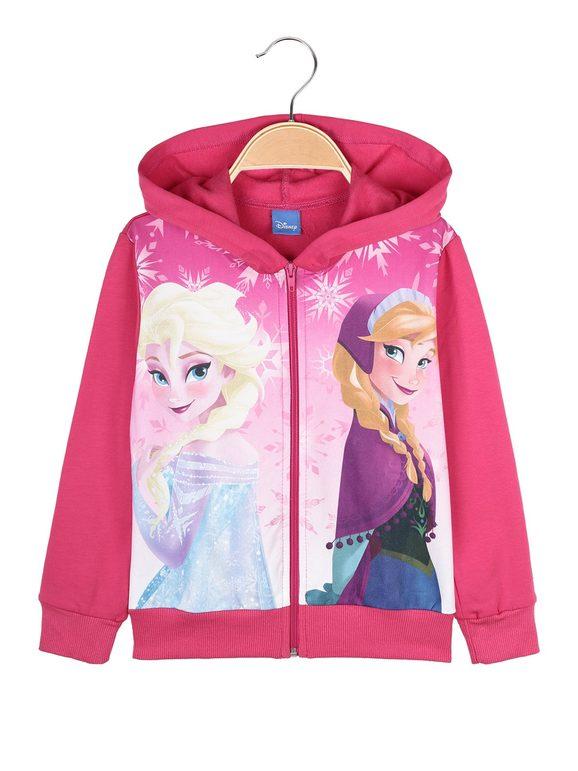 Disney Felpa da bambina con zip e cappuccio Felpe Pesanti bambina Fucsia taglia 03