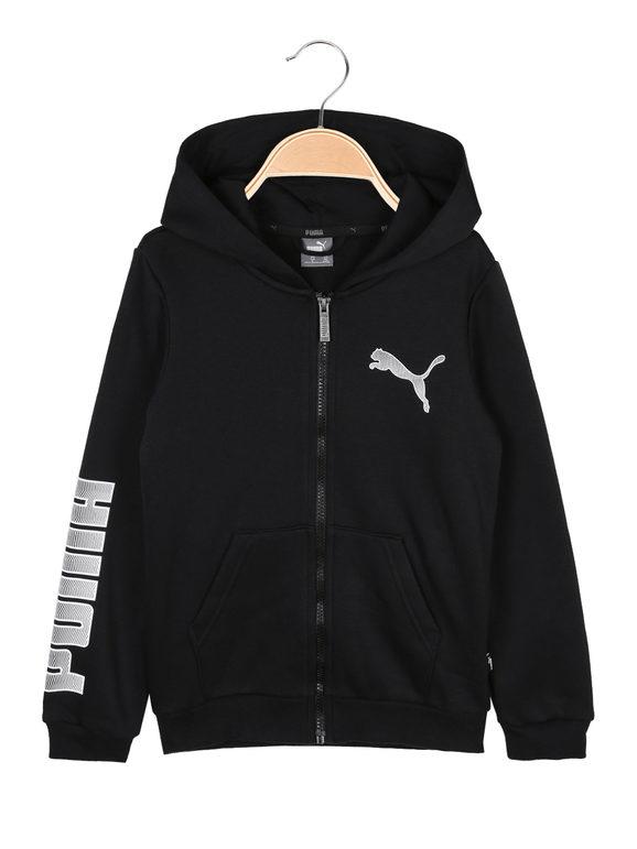 Puma Sweat jacket FL B felpa nera com cappuccio e zip Felpe Pesanti unisex bambino Nero taglia 08