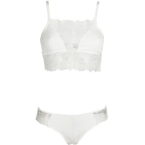 Pierre Cardin Completo bralette + brasiliana con pizzo Completi Intimi donna Bianco taglia M