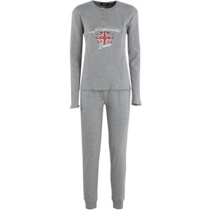 Lonsdale Pigiama lungo da donna misto cotone Pigiami donna Grigio taglia M