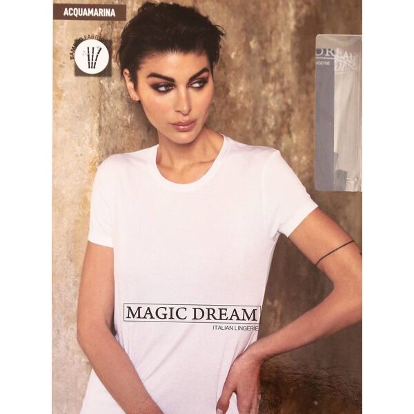 magic dream acquamarina t-shirt intima donna in fibra di bambù maglie intime donna bianco taglia l