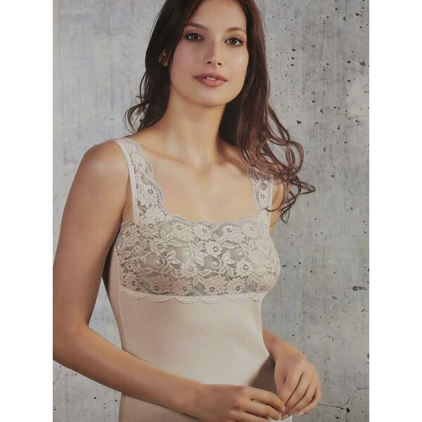 esse speroni canotta intima donna con pizzo maglie intime donna beige taglia l