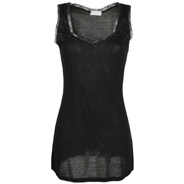 liabel canotta lunga con pizzo maglie intime donna nero taglia m